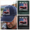Custom Car Photo I'm Not Old Classic Car American Flag Washed Denim Baseball Cap CH07 896428