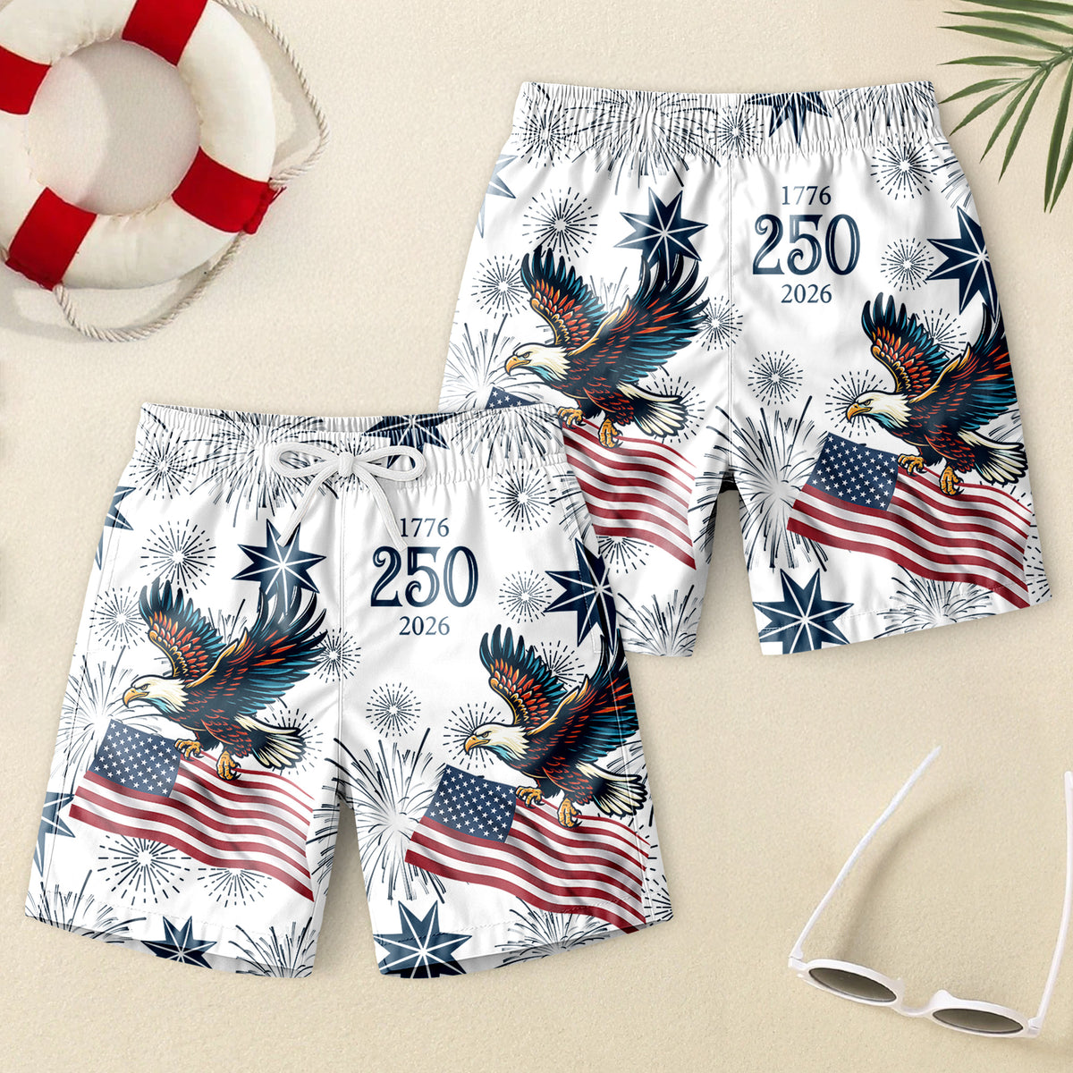 America Anniversary 1776–2026 Eagle Kid Beach Short TH10 169399