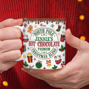 Custom Name North Pole Hot Cocoa - Personalized Ceramic Coffee 3D Inflated Effect Mug CH07 899768