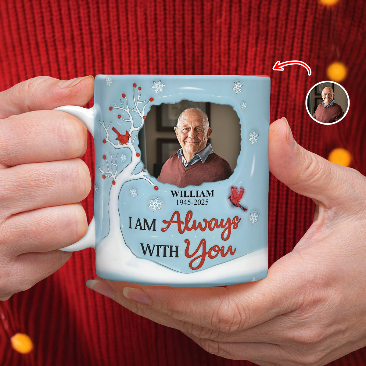 I'm Always With You Custom Memorial Photo 3D Inflated Effect Mug CH07 896614