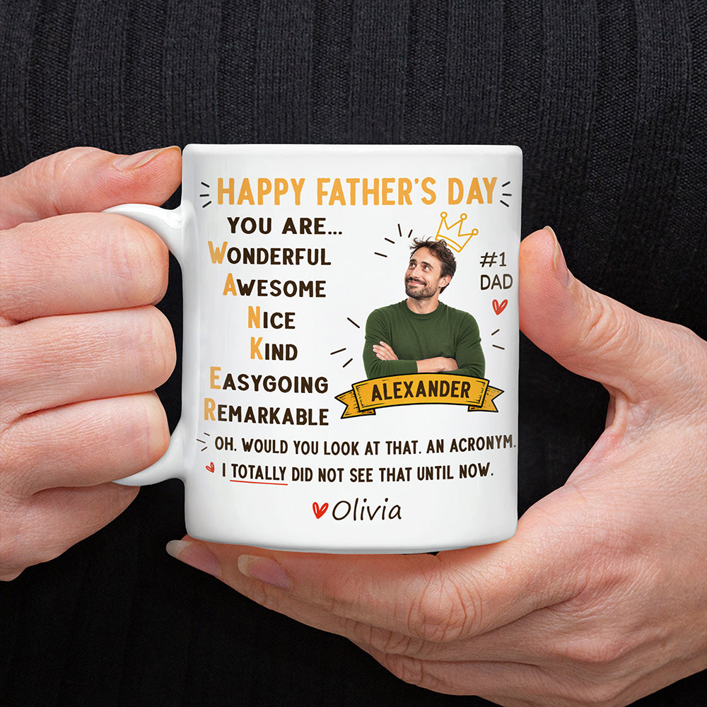 Custom Photo Funny Dad Acronym Mug, Joke Gift for Dad, Father's Day LM32 669085