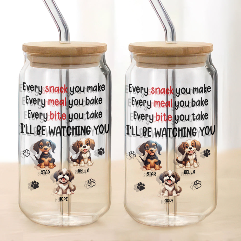 Personalized Gift Every Snack You Make We'll Be Watching You Glass Can With Lid LM32 893185