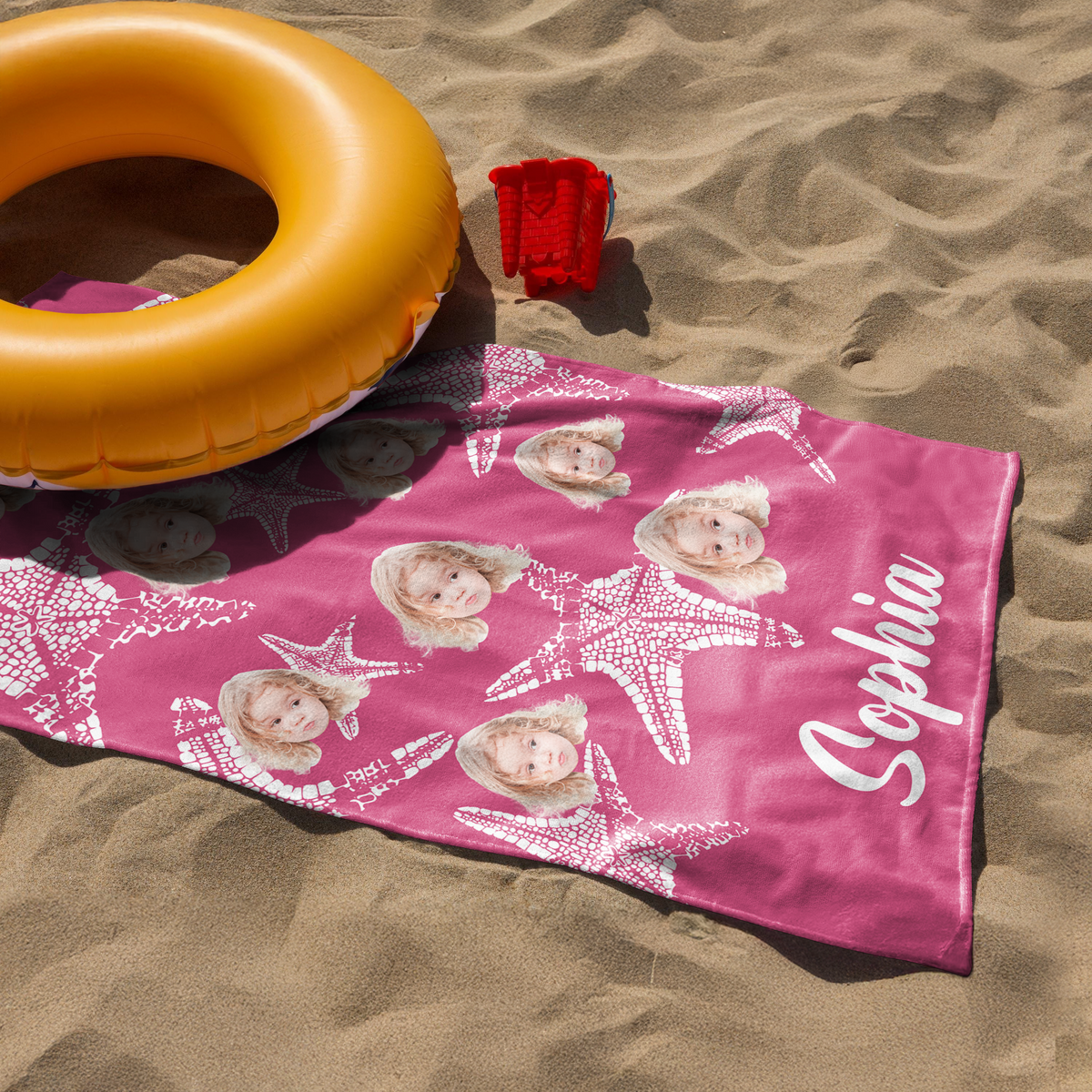 Custom Photo Starfish With Names Personalized Beach Towels HO82 894278