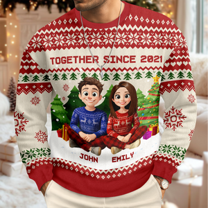 Personalized 3D Cute Couple Together Since Love Each Other Ugly Sweater LM32 897161