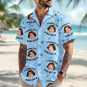 Custom Photo I Fking Love My Lover Hawaii Shirt For Couple TH10 892823