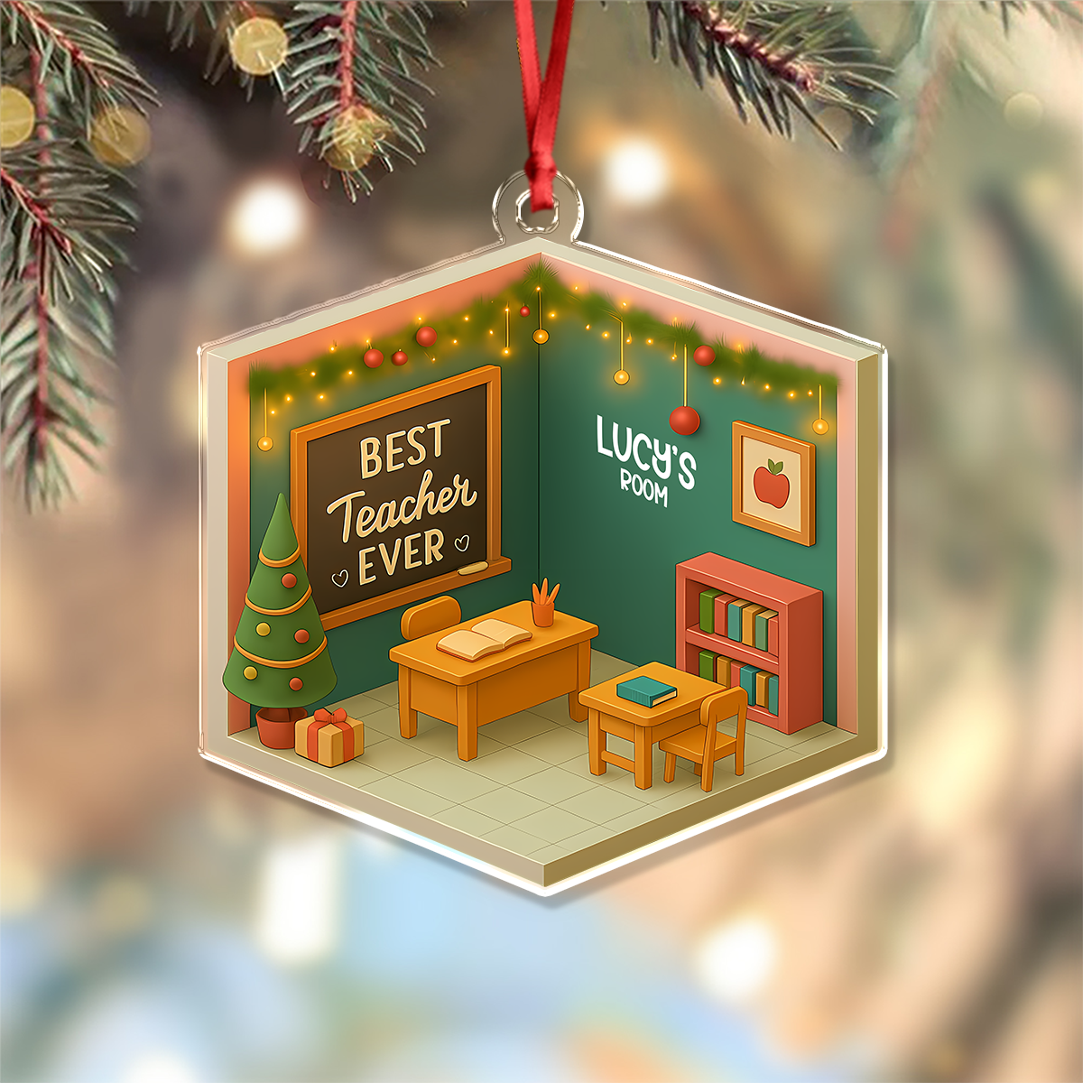 Personalized 2D Flat Acrylic Ornament Christmas Gift for Dental, Nurse, Teacher, Police LM32 895053