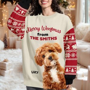 Custom Photo Merry Woofmas Ugly Sweater For Dog Lovers LM32 895579