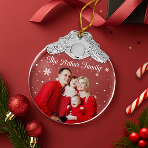 Custom Photo Family Metal Glass Ornament For Christmas HA75 892858