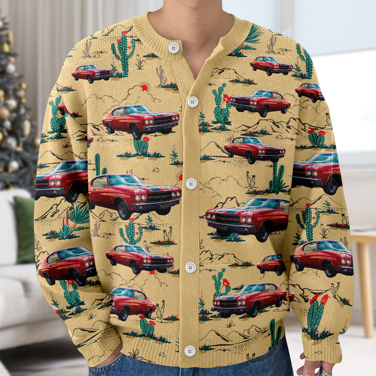Custom Car Photo Route 66 Vintage Cardigan For Car Lover CH07 899814