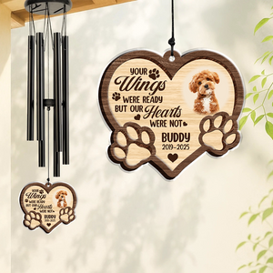 Custom Photo You Left Paw Prints On My Heart Memorial Acrylic Wind Chimes TH10 894285