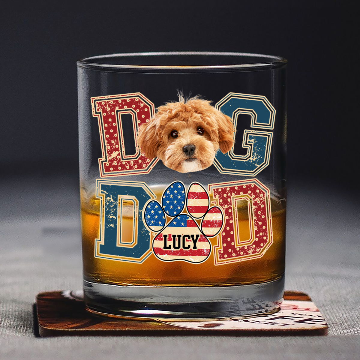 Custom Photo Best Dog Dad, Best Scooper Whiskey Glass Gift For Father's Day, Dog Lovers HO82 894032
