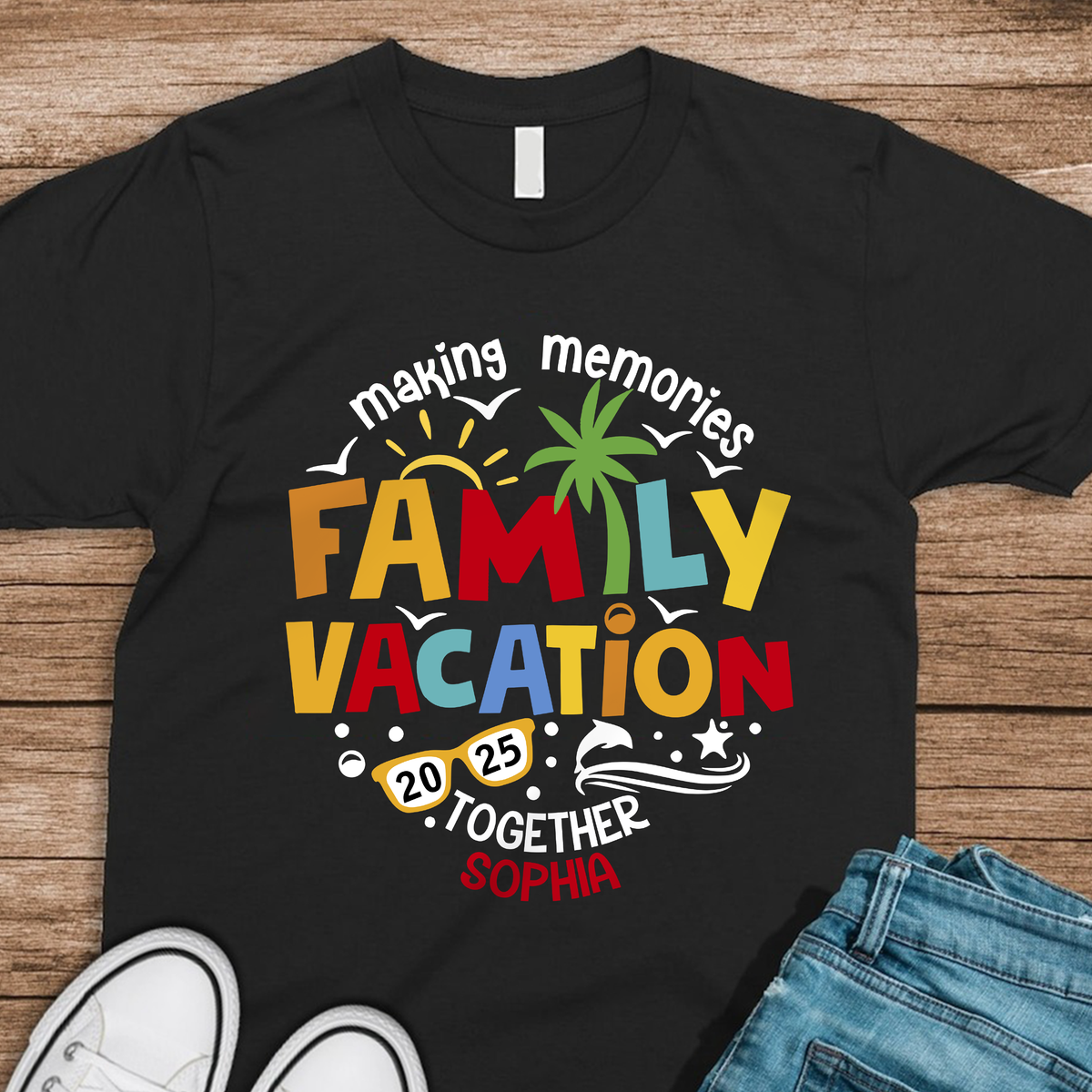 Personalized Family Vacation 2025 Making Memories Together Dark Shirt LM32 893811