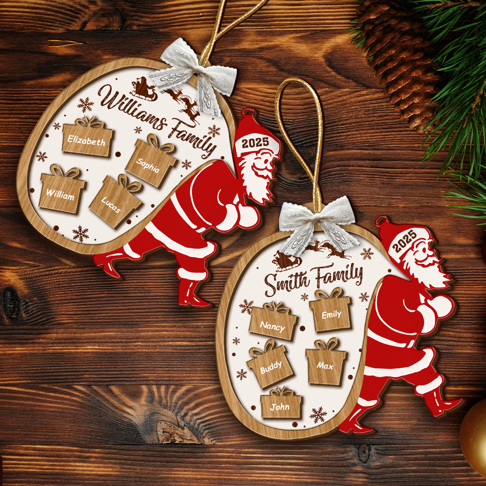 Family With Santa Claus Ornament Personalized Gift For Christmas HO82 894754