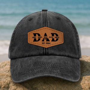 Custom Name Dad With Kid Denim Baseball Cap TH10 894027