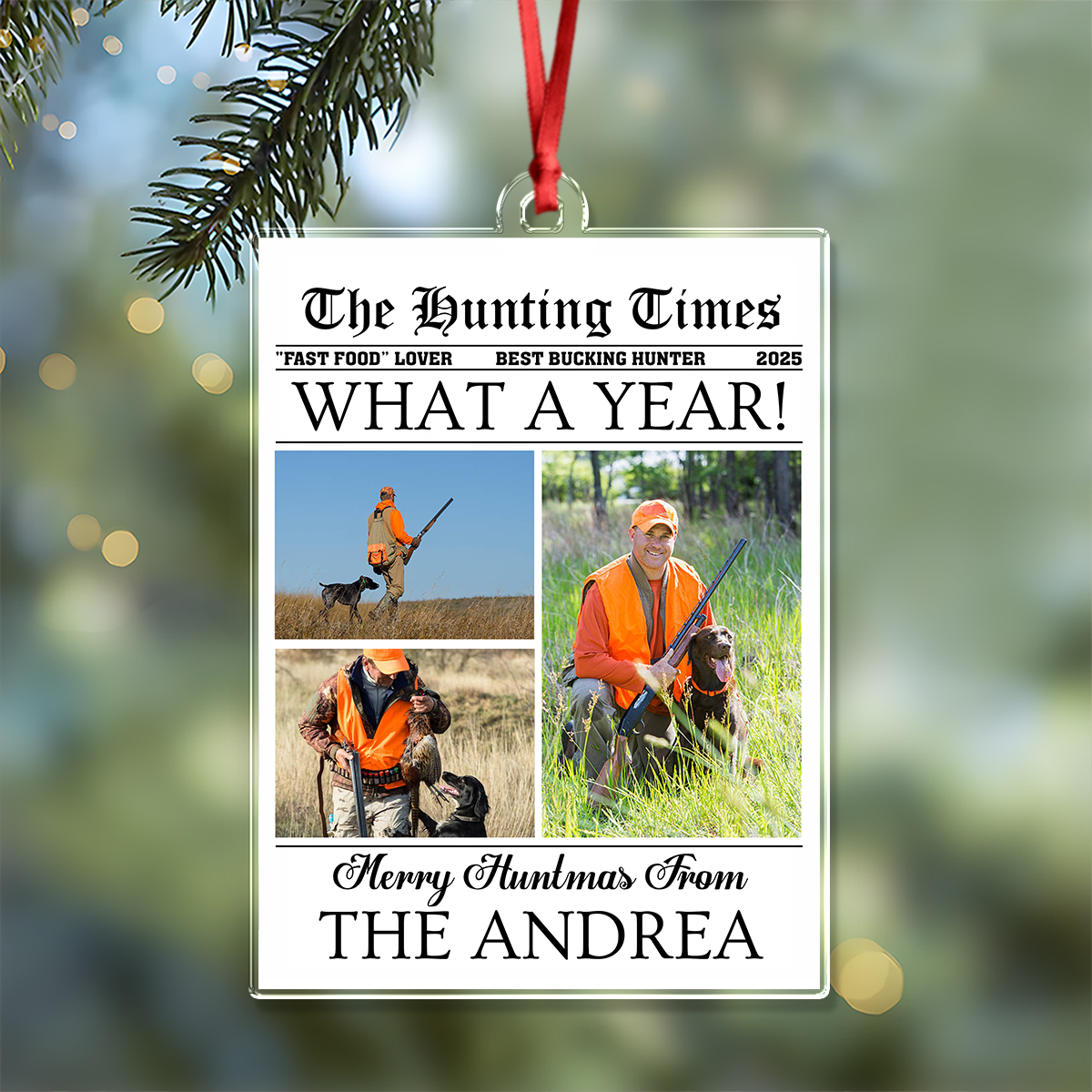 Custom Photo What A Year Acrylic Ornament Christmas Gift For Hunting Lovers HO82 894686