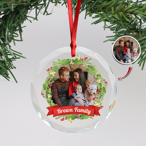 Custom Family Crystal Photo - Personalized Glass Ornament For Christmas TH10 894829