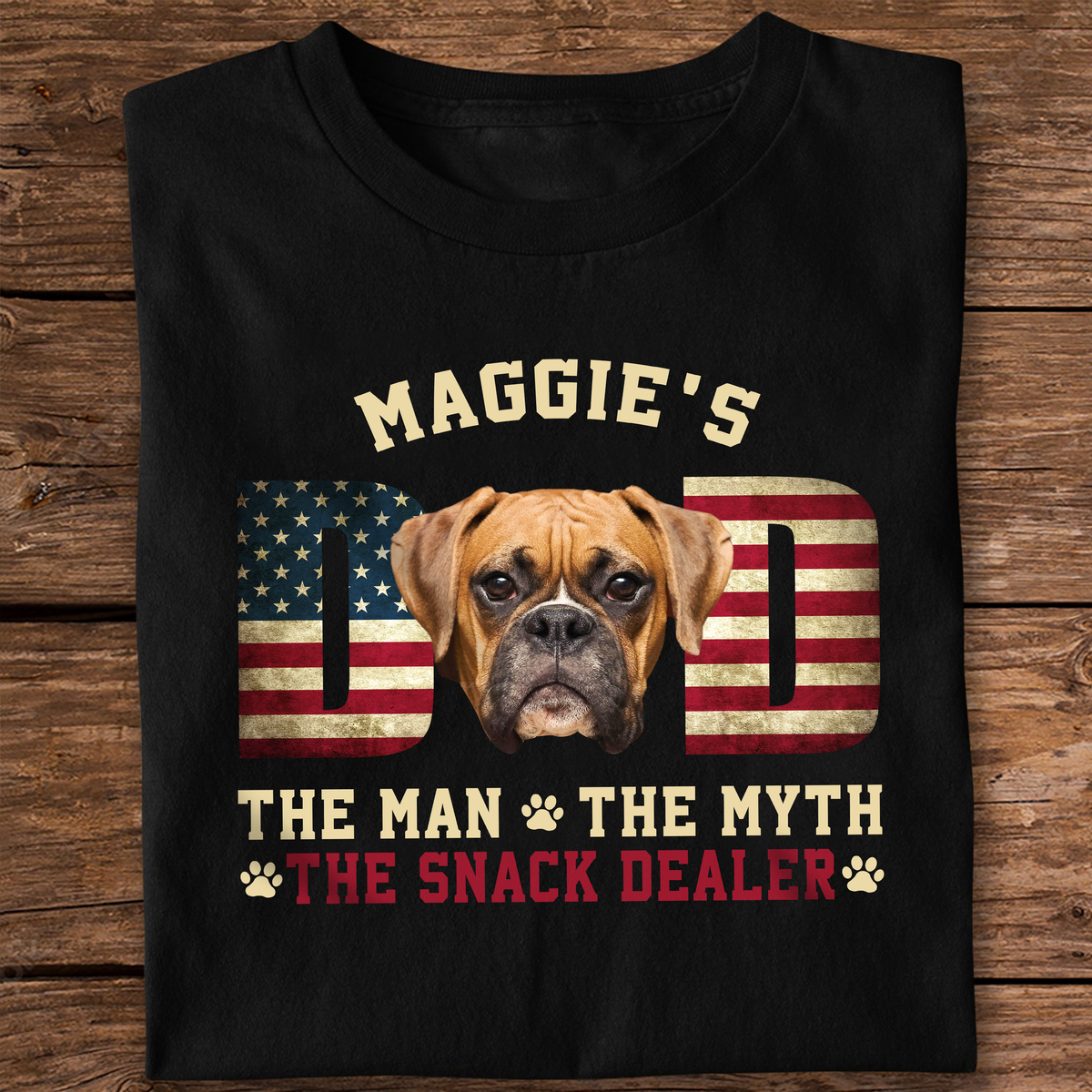 Custom Photo Dog - Dog's Dad The Man The Myth The Dealer American Flag Dad Shirt HA75 892440