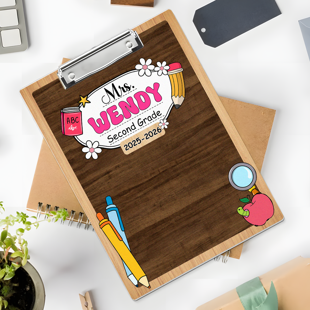 Custom Teacher Name Composition Style Clipboard Back To School Gift HO82 894308