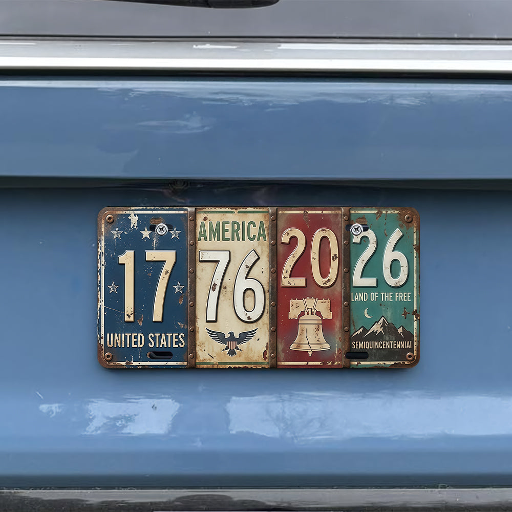Rustic 250th Anniversary USA Vintage Style License Plate HA75 920542