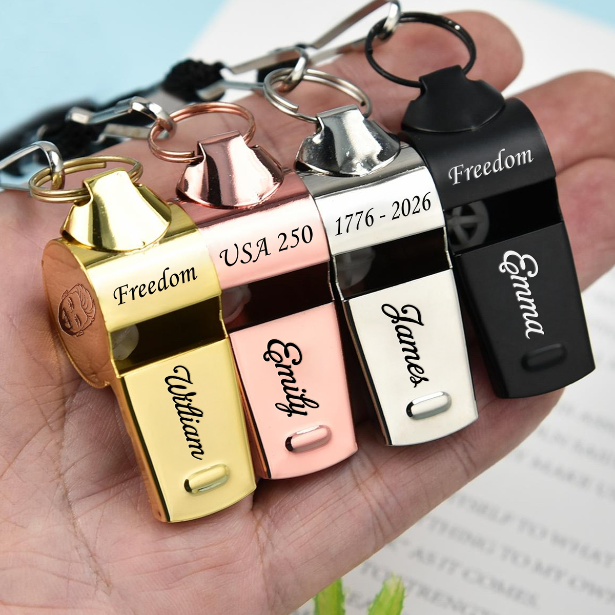 Custom Face Photo 250 Years of America Coach Whistle Personalized Freedom Gift LM32 897907