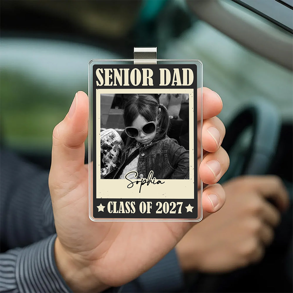 Custom Photo Senior Mom - Class Of 2027 Acrylic Car Visor Clip HA75 922088