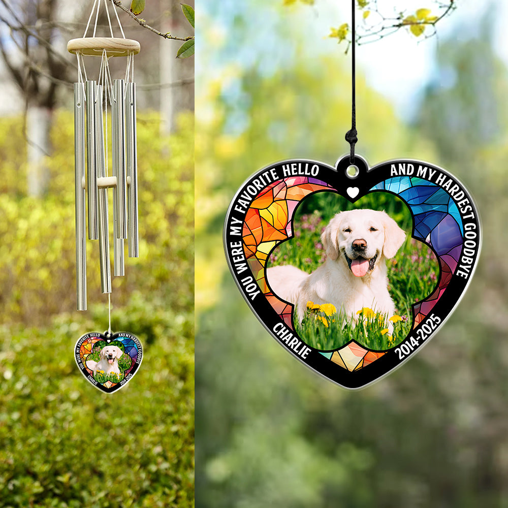 Custom Photo Forever In Our Hearts Memorial Acrylic Wind Chimes HA75 892726