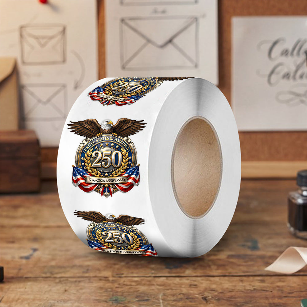 America 250th Anniversary Patriotic Roll Sticker CH07 910600