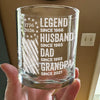 Personalized Legend, Husband, Dad And Grandpa Engraved Rock Glass HA75 920594