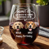 Custom Photo Admit it! Life Would Be Boring Without Me Dog Cat Wine Glass HA75 892250