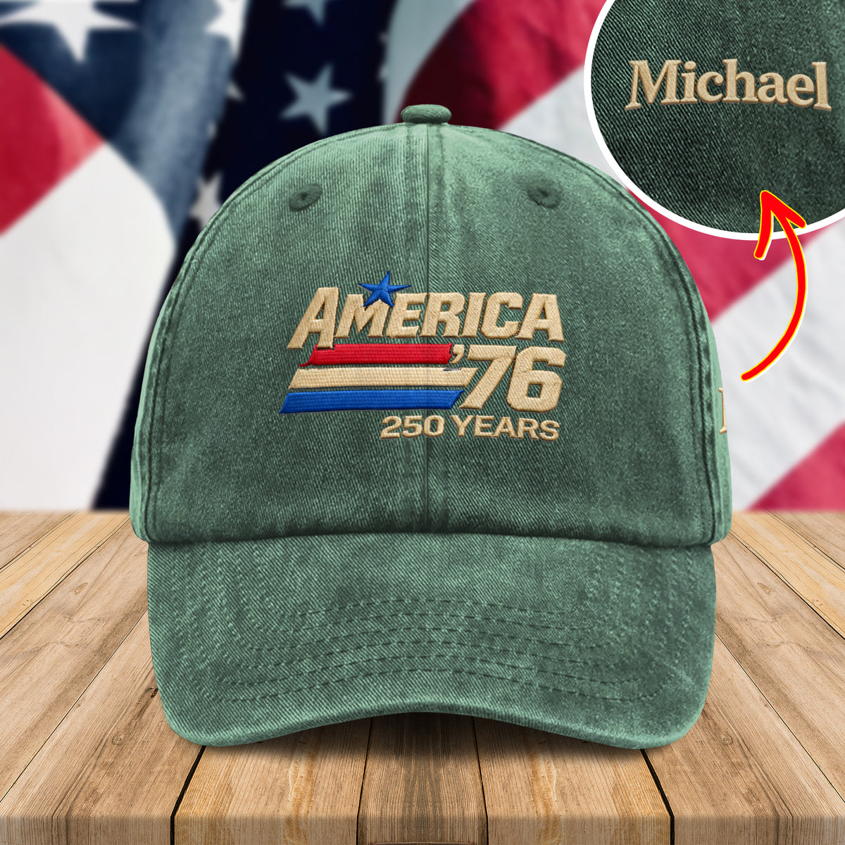 Custom Name America Anniversary Embroidered Baseball Cap TH10 169499