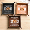 Custom Photo Dog Can't Wait To Play With Dad Leather Valet Tray LM32 893617