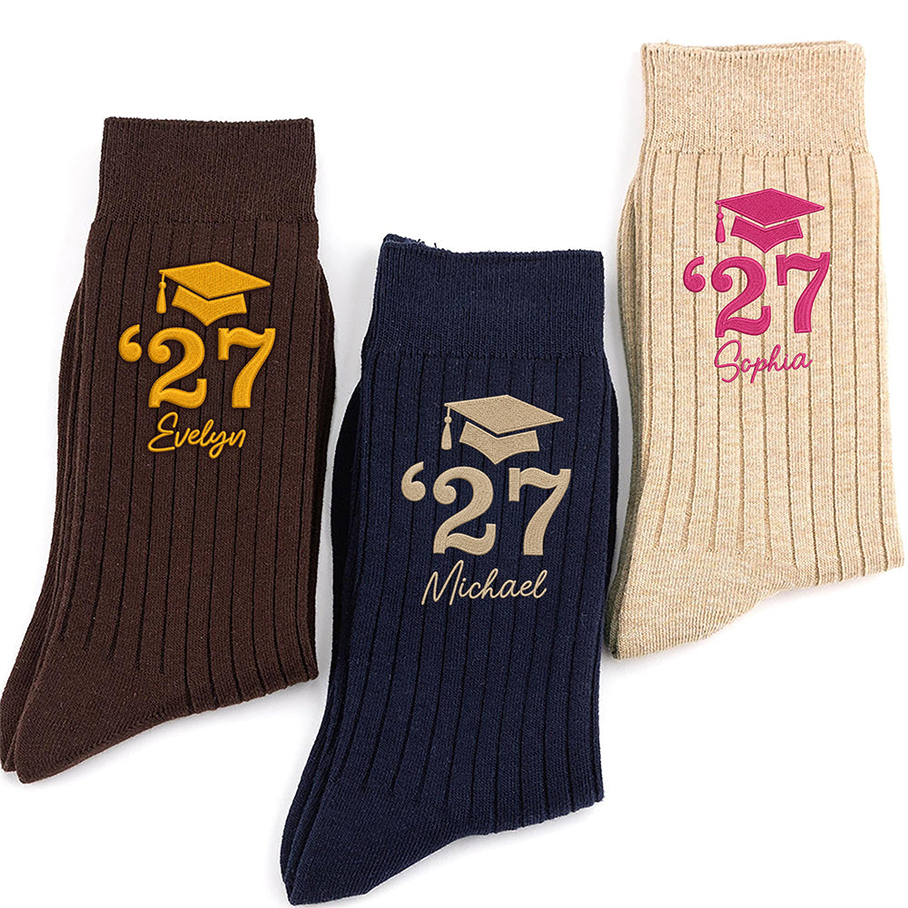 Custom Name Graduation Socks 2027 - Personalized Senior Gift for Her LM32 669919