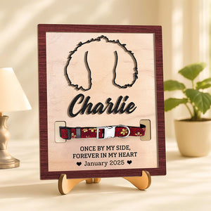 Custom Dog Ear Memorial 2-Layers Wooden Collar Frame LM32 893781