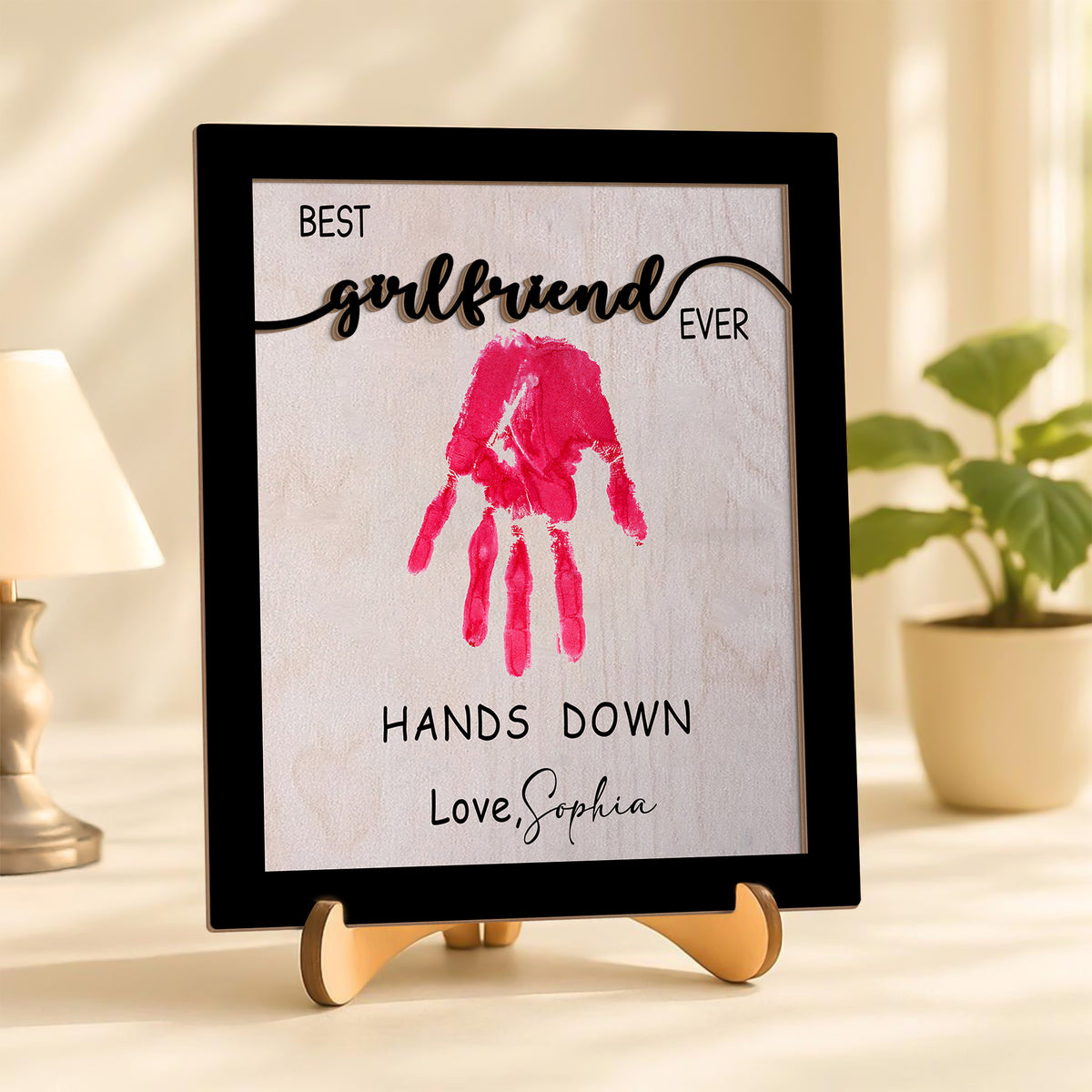 Personalized Best Couple Ever 2-Layered Wooden Plaque With Stand Valentine's Day TH10 896959