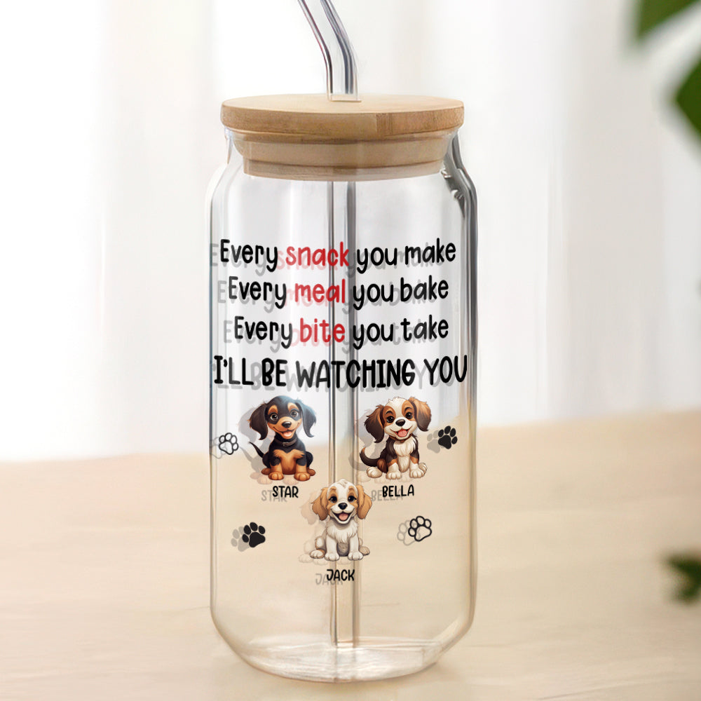 Personalized Gift Every Snack You Make We'll Be Watching You Glass Can With Lid LM32 893185
