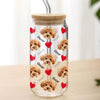 Custom Dog Cat Face Glass Can Funny Gift For Dog Lovers Cat Lovers CH07 895618