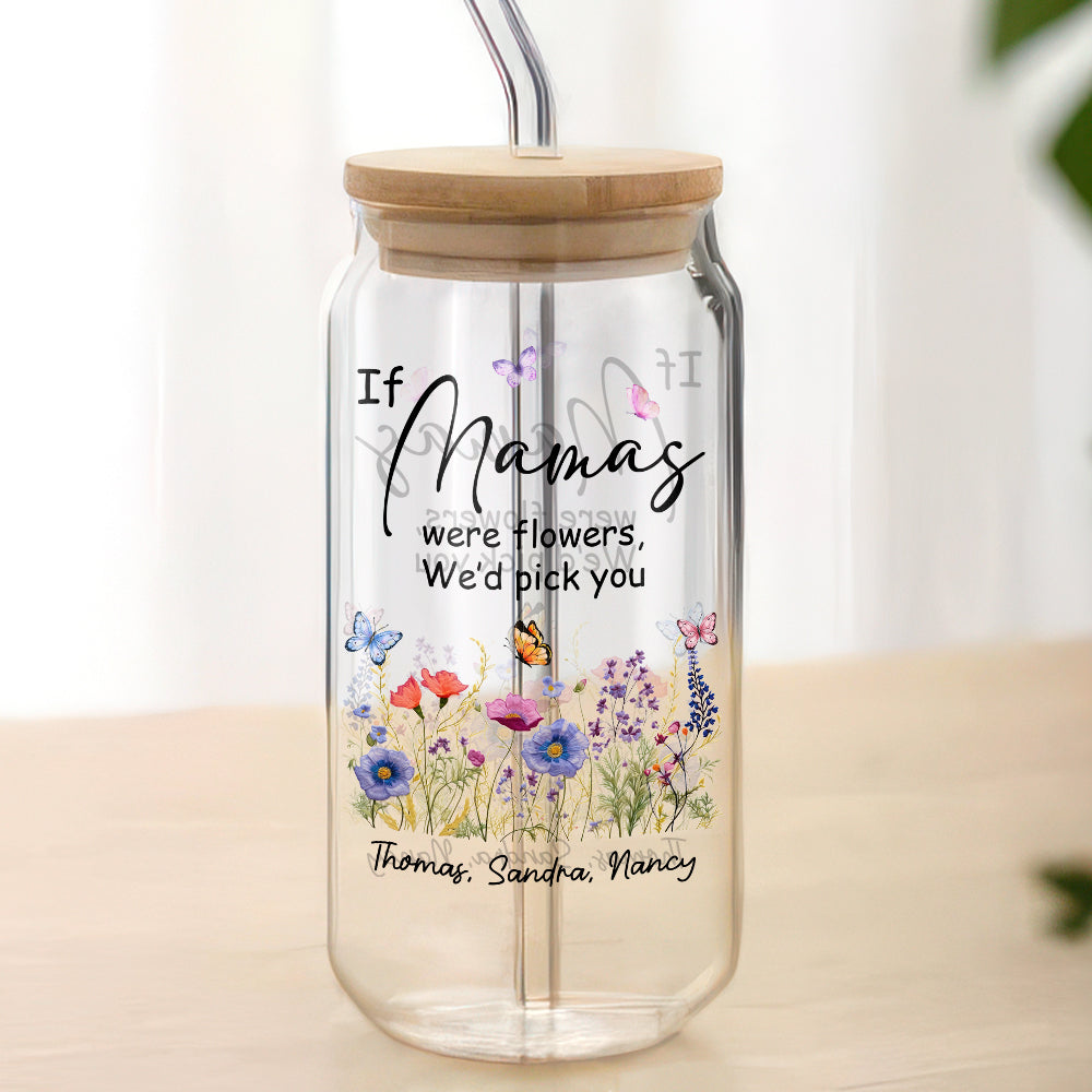 Personalized If Grandmas Were Flowers I'd Pick You Mother's Day Glass Can With Lid LM32 893295