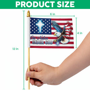 One Nation Under God Patriotic With Eagle Handheld Flag HO82 900960