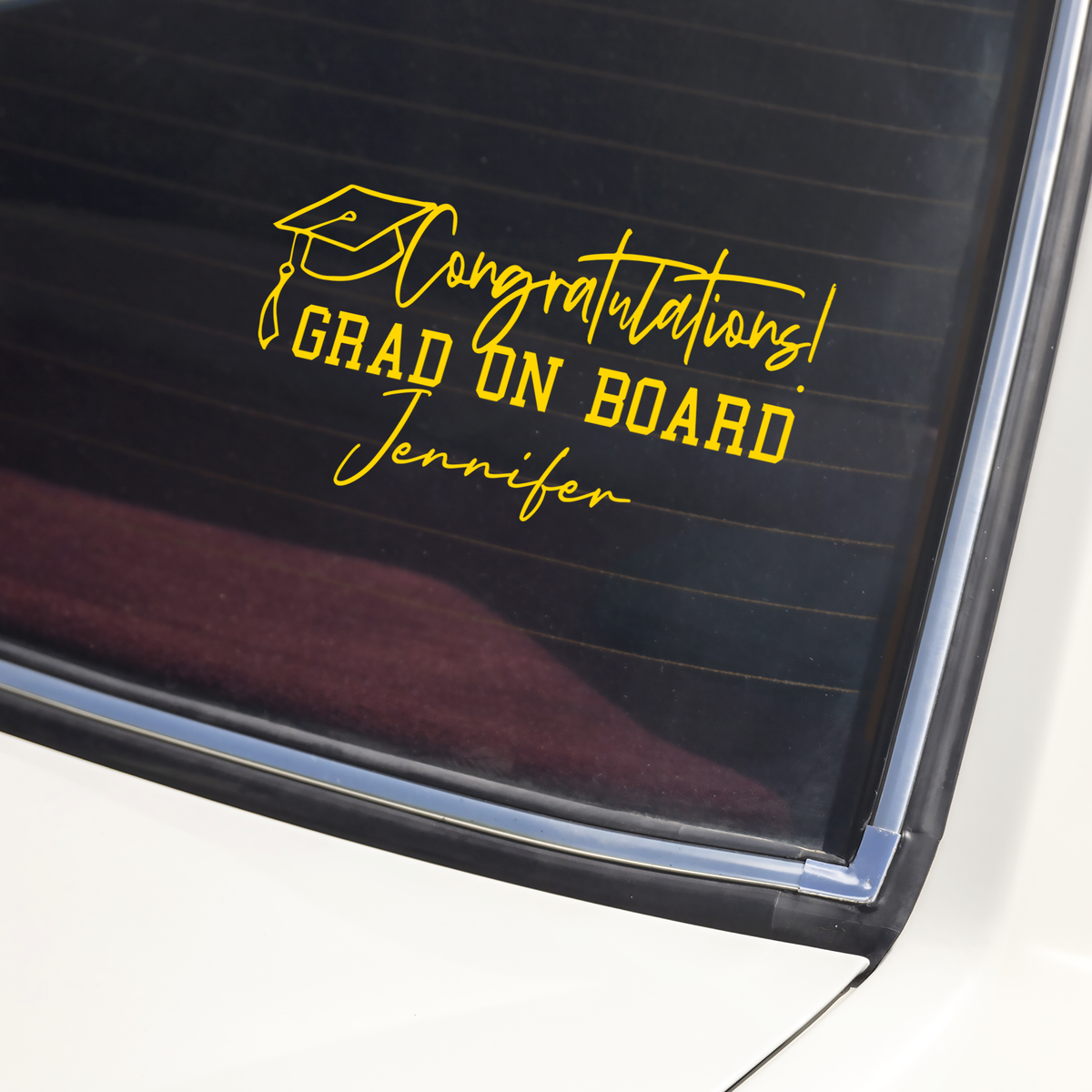 Custom Name Congratulations! Grad On Board Car Window Decal Sticker TH10 898491