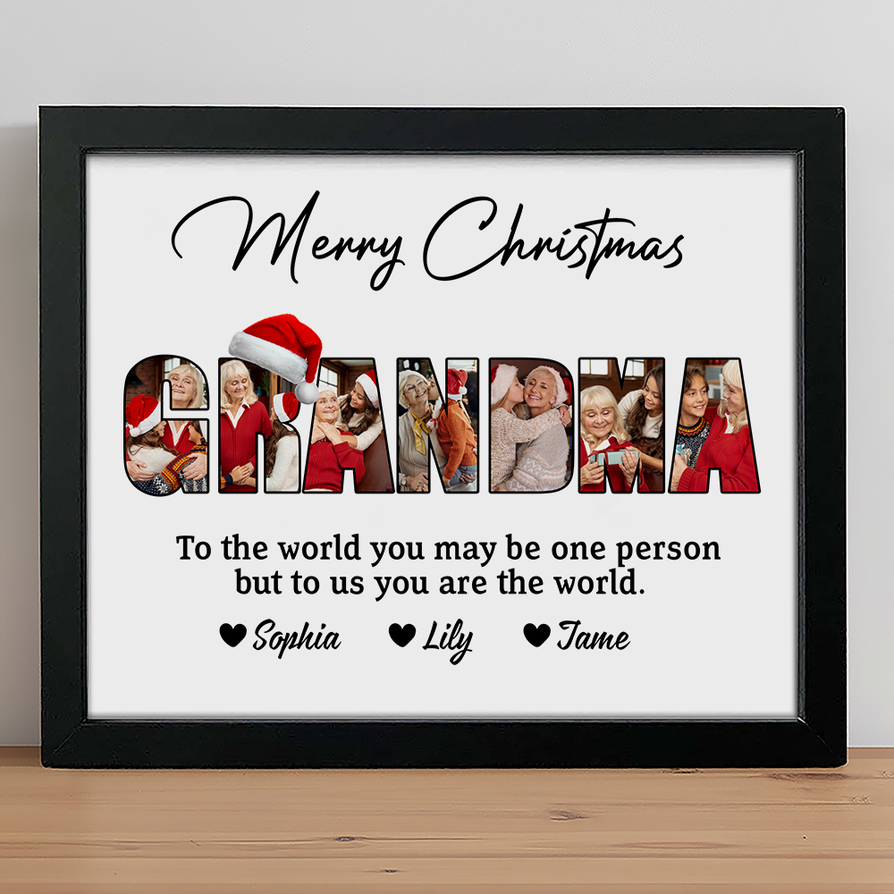 Custom Photo To Me You Are The World Merry Christmas Picture Frame Gift For Mom CH07 896222