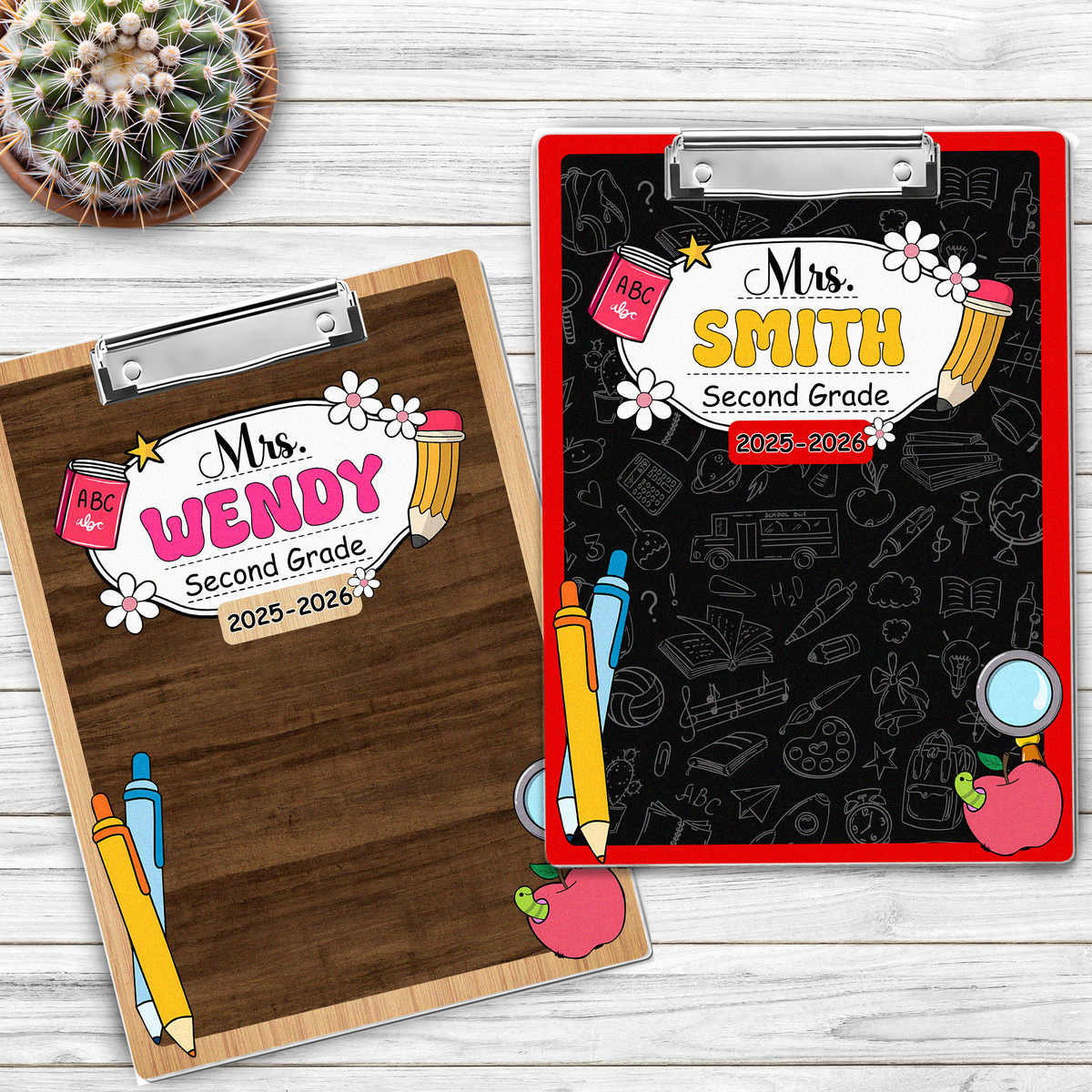 Custom Teacher Name Composition Style Clipboard Back To School Gift HO82 894308