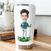 Custom Face Photo Tumbler With Golf Ball Texture TH10 898129
