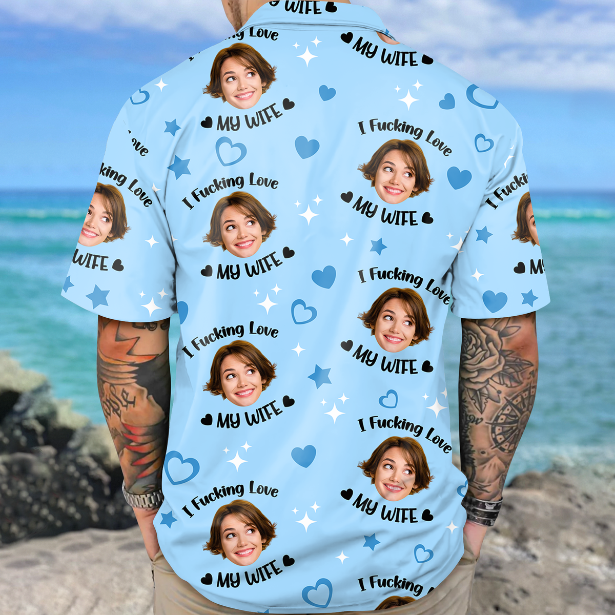 Custom Photo I Fking Love My Lover Hawaii Shirt For Couple TH10 892823