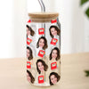 Custom Face Teacher Appreciation Glass Can With Lid Back To School TH10 170413