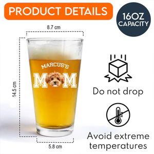 Custom Dog Photo Beer Glass Personalized Father's Day Gift Birthday Gift CH07 895896