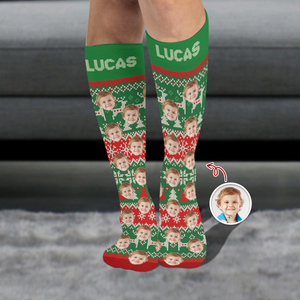 Custom Photo Family Christmas Socks Christmas Gift for Loved Ones TH10 894435