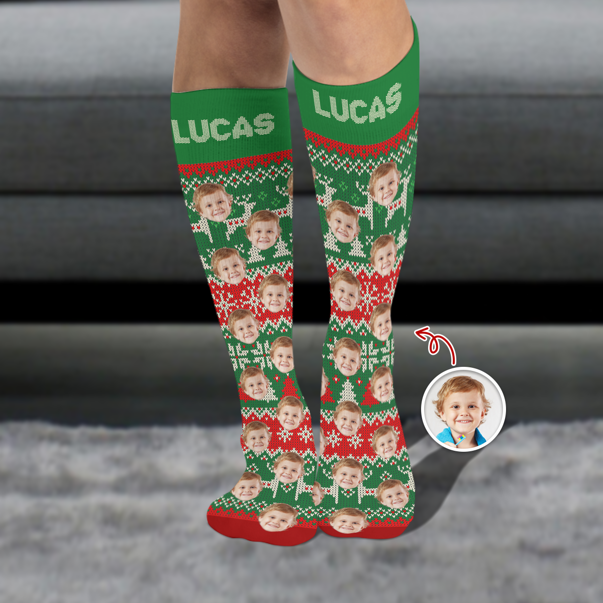 Custom Photo Family Christmas Socks Christmas Gift for Loved Ones TH10 894435
