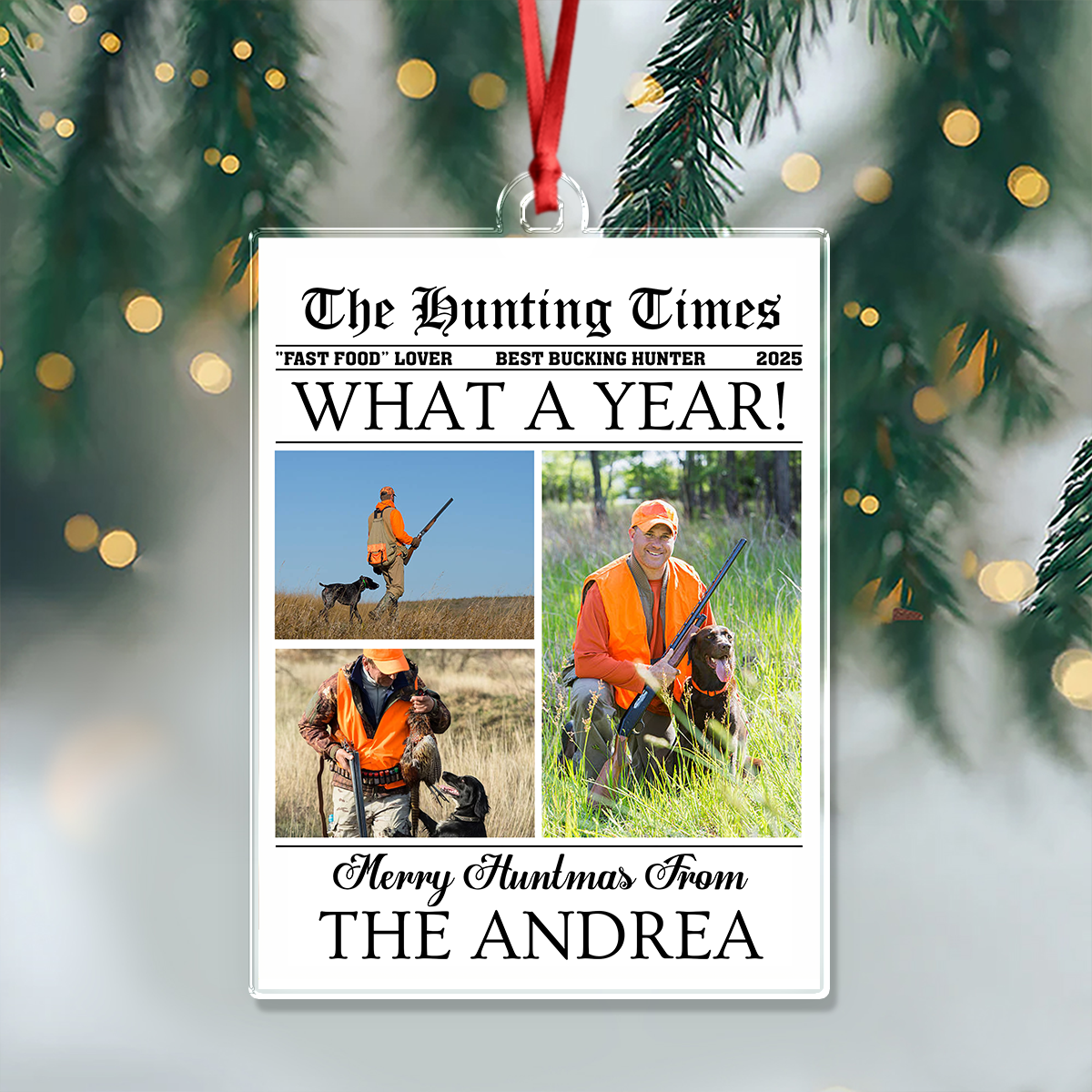 Custom Photo What A Year Acrylic Ornament Christmas Gift For Hunting Lovers HO82 894686