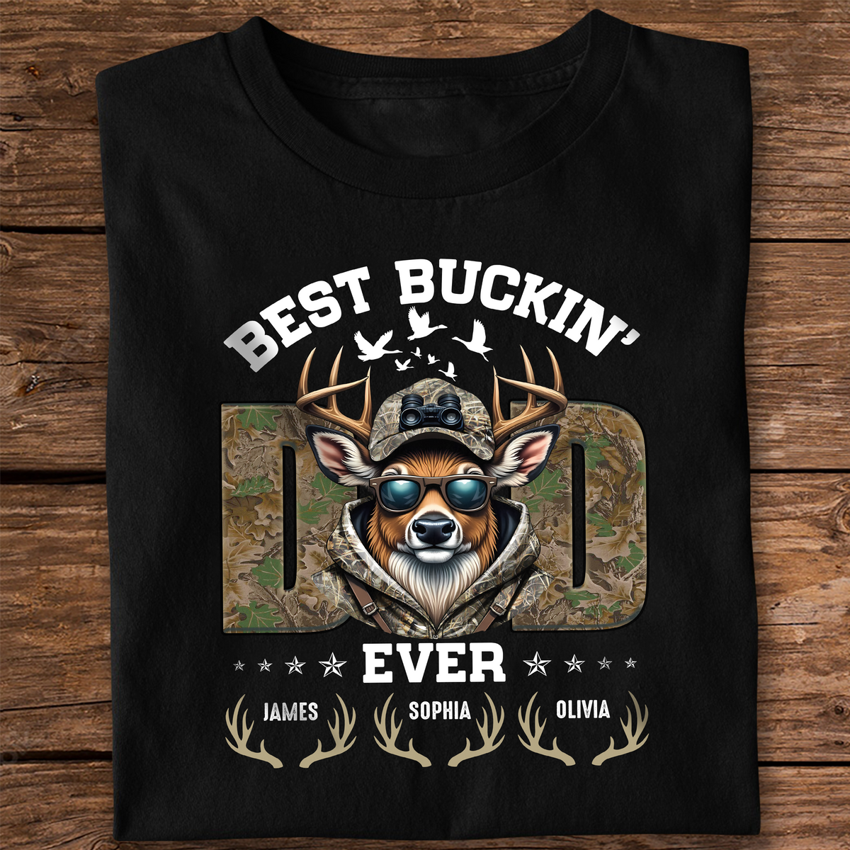 Hunter Dad Best Buckin' Dad With Kid's Name Dad Shirt Personalized Gift For Father's Day HO82 893804