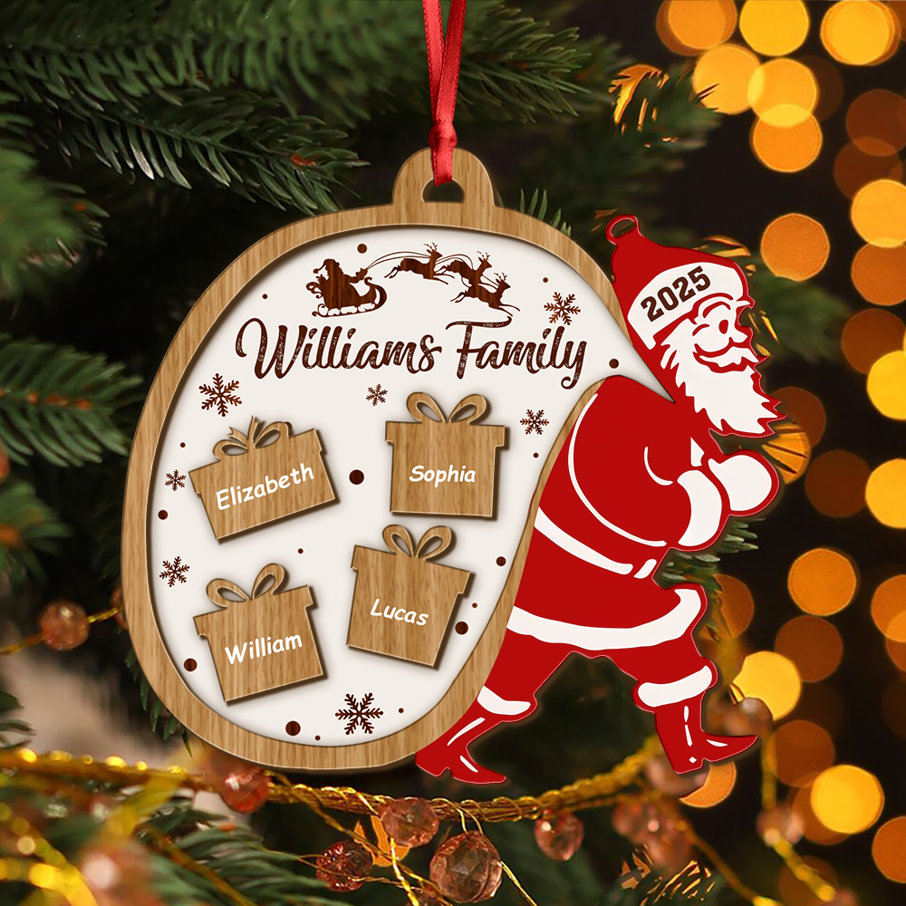 Family With Santa Claus Ornament Personalized Gift For Christmas HO82 894754
